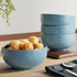 Sky Blue Marble Ceramic Bowl Set Of 4 - The Earth Store - Bowl